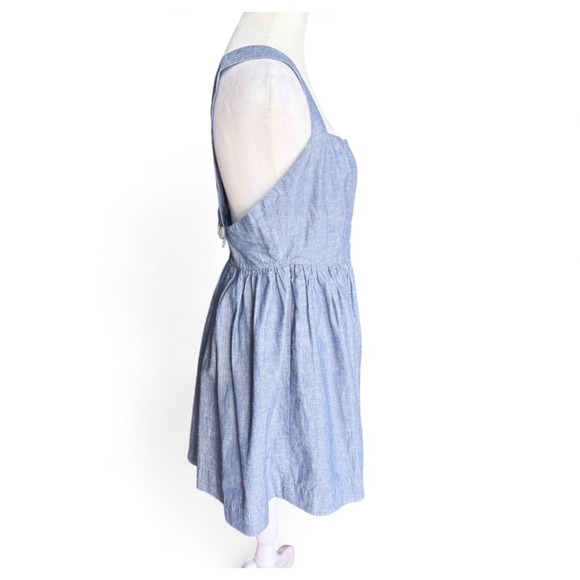 Free People Mini‎ Dress Blue Chambray Sz S Summer Vacation Cute Romantic Boho - Picture 10 of 15